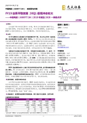 2019年报及2020一季报点评:FY19业务平稳发展 20Q1疫情冲击较大
