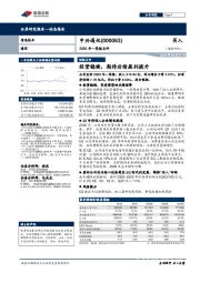 2020年一季报点评:经营稳健,期待后续盈利提升