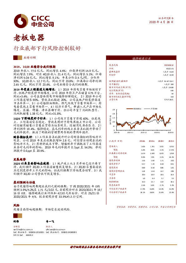 行业底部下行风险控制较好