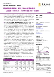 2019年年报及2020一季报点评:积极应对疫情影响,规划20%左右营收增长