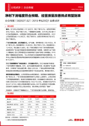 2019年&20Q1业绩点评:净利下滑幅度符合预期,经营质量改善拐点有望到来