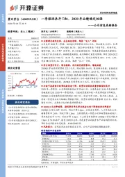 公司信息更新报告:一季报迎来开门红,2020年业绩确定性强