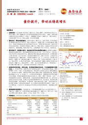 量价齐升，带动业绩高增长