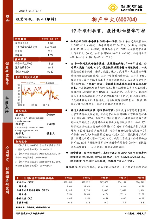 19年顺利收官，疫情影响整体可控