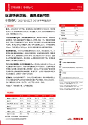 2019年年报点评：业绩快速增长，未来成长可期