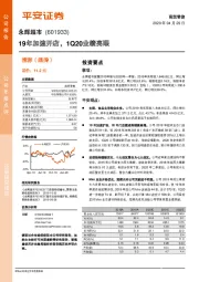 19年加速开店，1Q20业绩亮眼