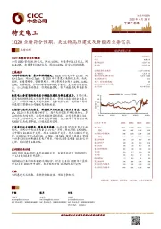 1Q20业绩符合预期，关注特高压建设及新能源业务需求