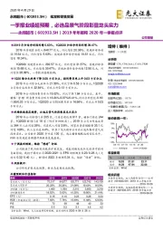 2019年年报和2020年一季报点评:一季报业绩超预期,必选品景气阶段彰显龙头实力