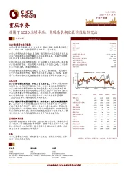 疫情下1Q20业绩承压，高股息长期配置价值依然突出