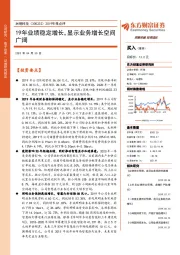 2019年报点评：19年业绩稳定增长，显示业务增长空间广阔