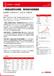 2020年一季报点评：一季度业绩符合预期，静待海外疫情缓解