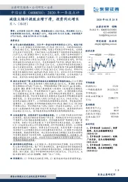 2020年一季报点评：减值大幅计提致业绩下滑，投资同比增长