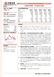 业绩符合预期，半年报预计高增