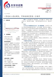一季度收入同比增长,市场份额有望进一步提升
