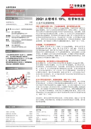 20Q1业绩增长19%，经营韧性强