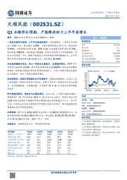 Q1业绩符合预期，产能释放助力上半年高增长