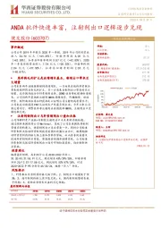ANDA批件快速丰富,注射剂出口逻辑逐步兑现