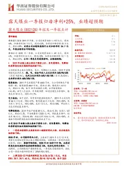 年报及一季报点评:露天煤业一季报归母净利+25%,业绩超预期