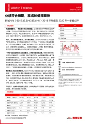 2019年年报及2020年一季报点评：业绩符合预期，再成长值得期待