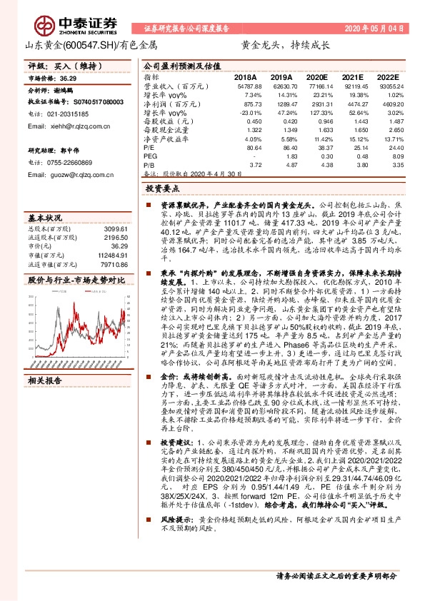 黄金龙头，持续成长