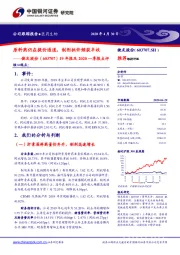 19年报及2020一季报点评：原料药仍在提价通道，制剂批件频获丰收