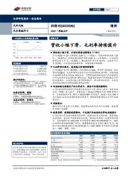 2020一季报点评：营收小幅下滑，毛利率持续提升