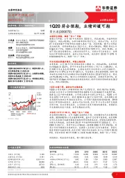 1Q20符合预期，业绩回暖可期