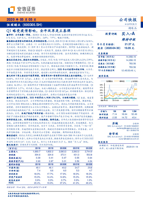 Q1略受疫情影响，全年改革是主基调