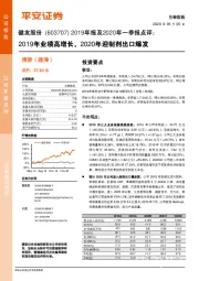 2019年报及2020年一季报点评:2019年业绩高增长,2020年迎制剂出口爆发