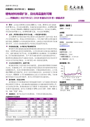 2019年报&2020年一季报点评：锂电材料持续扩张，日化用品盈利可期