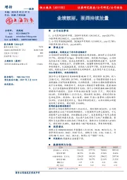 业绩靓丽，泵阀持续放量