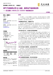 2020年一季度报告点评：景气下滑拖累公司Q1业绩，差异化产品体现优势