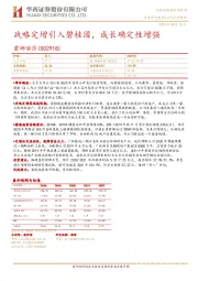 战略定增引入碧桂园，成长确定性增强