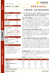 Q1量价齐跌，低成本保证盈利韧性