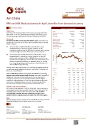 RPK and ASK likely bottomed in April; benefits from demand recovery