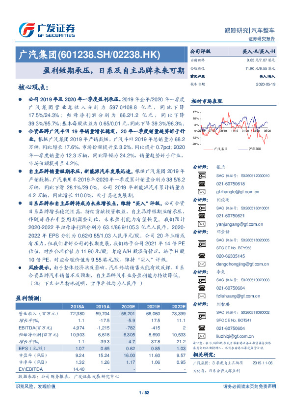 盈利短期承压，日系及自主品牌未来可期