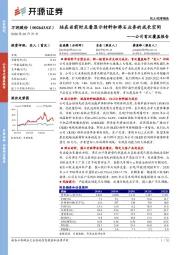 公司首次覆盖报告：站在当前时点看显示材料和沸石业务的成长空间