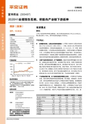 2020H1业绩预告亮眼，积极向产业链下游延伸