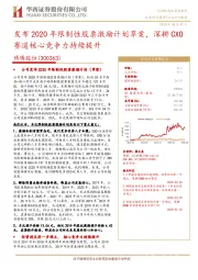 发布2020年限制性股票激励计划草案，深耕CXO赛道核心竞争力持续提升