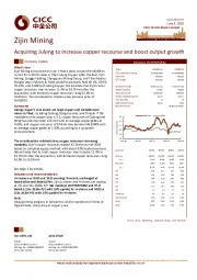 Acquiring Julong to increase copper recourse and boost output growth