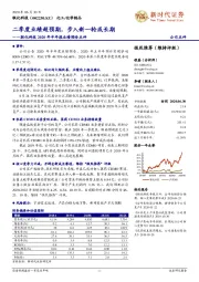 联化科技2020年半年报业绩预告点评：二季度业绩超预期，步入新一轮成长期