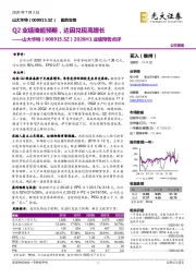 2020H1业绩预告点评:Q2业绩略超预期,达因兑现高增长