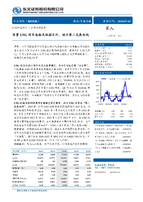 签署LNG项目造船及租船合同，助力第二发展曲线