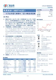 6月出栏量大幅增加，Q2业绩表现亮眼