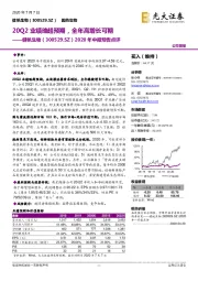 2020年中报预告点评:20Q2业绩略超预期,全年高增长可期