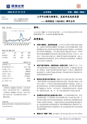 事件点评：上半年业绩大幅增长，危废布局成效显著