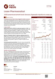 1H20 preannouncement beats forecast; Ilaprazole injection to ramp up