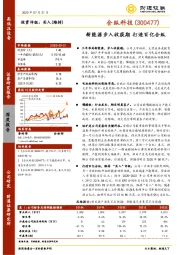 新能源步入收获期 打造百亿合纵