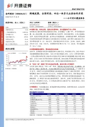 公司首次覆盖报告：跨越发展，全国布局，四位一体多元业务协同并进