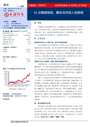 Q2业绩超预期，募投项目进入收获期